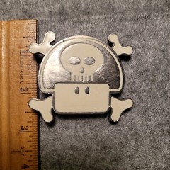 2007 Nintendo Power Up Mushroom And Skull Belt Buckle White And Silver