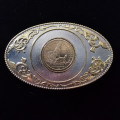 Belt Buckle With 1$ Coin (Treaty With The Delawares)