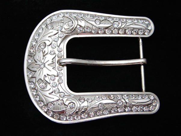 RB01120 *NOS* REALLY NICE **FLORAL ORNAMENTAL & CRYSTALS** FASHION BELT BUCKLE