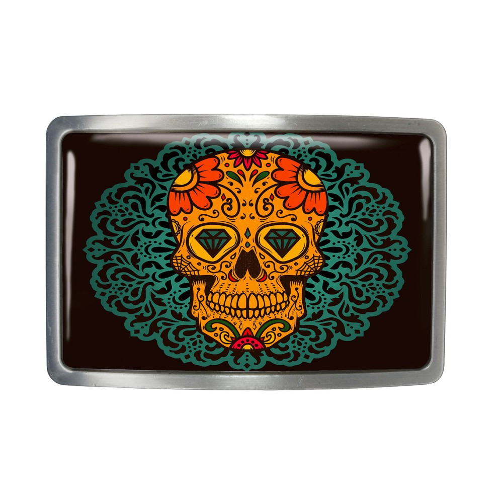 Muertos Skull Belt Buckle – Mexican Day of the Dead Belt Buckle – 69