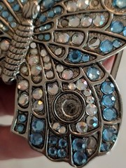 1990s vintage BUTTERFLY belt buckle RHINESTONE western STUDDED lisa frank y2k