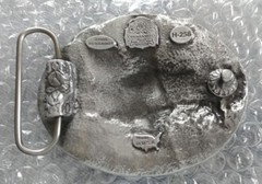 BULL RIDER COWBOY HAT RIDING RODEO WESTERN BELT BUCKLE BERGAMOT MADE IN USA NEW