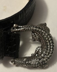 Brighton Diamond Crocodile Belt Buckle Belt Size 34 B31383