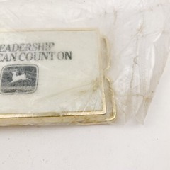 Vintage John Deere Leadership You Can Count On Metal Tile Rectangle Belt Buckle