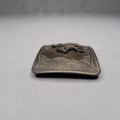 Horseback Rider Belt Buckle Mens One Size Gold Western Floral Cowboy Rectangular