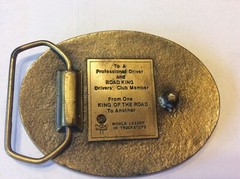 Brass Road King Lion Head 76 Drivers Club Member Belt Buckle