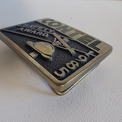 Contel Brass Belt Buckle 1985 Safety Award Anacortes Brass Works Handmade