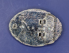 Real Coon Tail Rattlesnakes Insert with Bezel & Silver Scroll Belt Buckle #2625