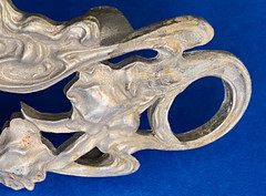 Vintage 1971 Pewter Art Deco Nouveau Face Peace Hippy Love Belt Buckle