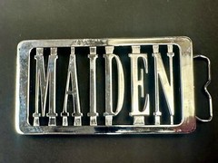 Iron Maiden Music Rock Band 70s 80s Silver Block Letters Belt Buckle