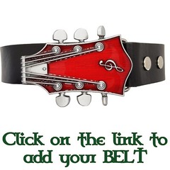 Vintage Guitar Belt Buckle Tuner Rock Roll Band Metal Biker Blues Machine Head