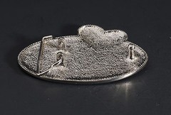 New 1 1/2&Prime; (38mm) Rhinestone Plate Buckle(#T39) Nickel Color USA
