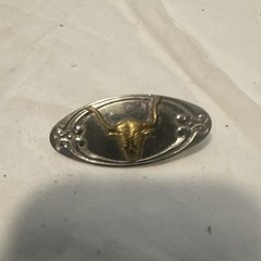 Oval Western Bull Head Belt Buckle Metal Silver/Gold Tone Fits 1.5&Prime; Belt