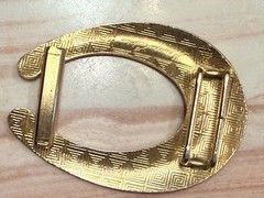 Cloisonne Enamel Buckle Asian Woman Butterfly Floral Goldtone
