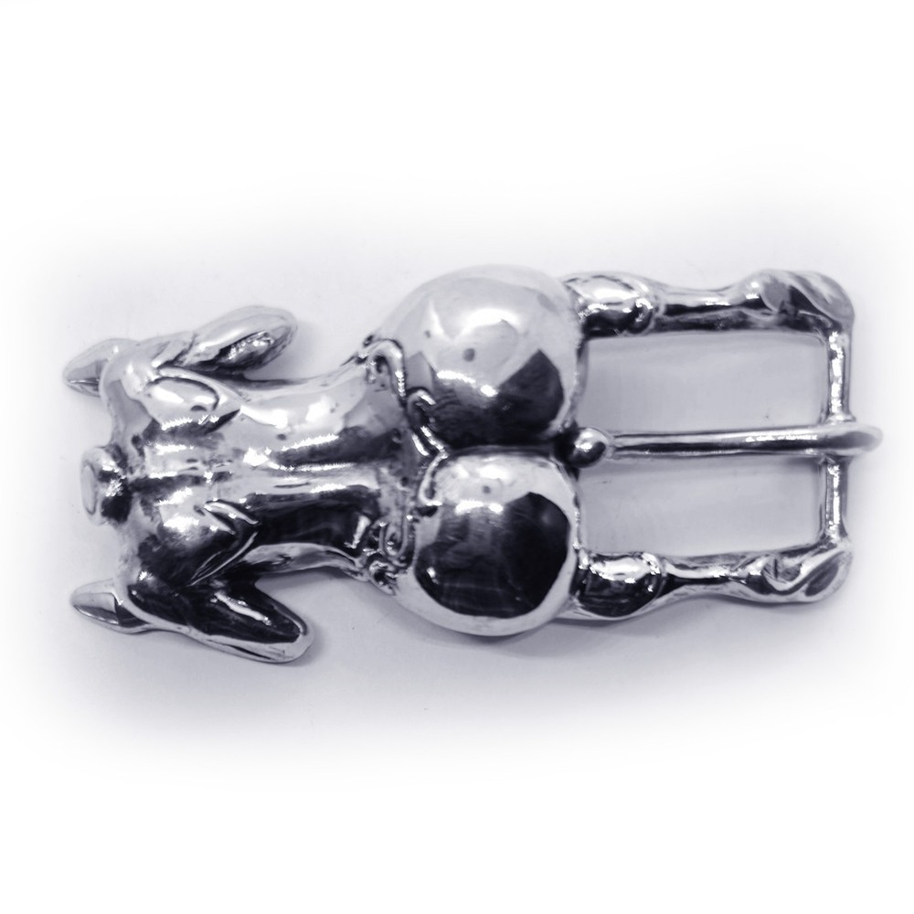 Woman Body Back Side Erotic Sterling Silver Belt Buckle