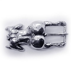 Woman Body Back Side Erotic Sterling Silver Belt Buckle