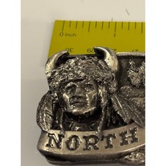 Vintage North Dakota Limited Edition Belt Buckle Native American Bison Western