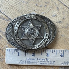 OBSOLETE 1989 Kanawha County West Virginia Sheriff Department Brass Belt Buckle