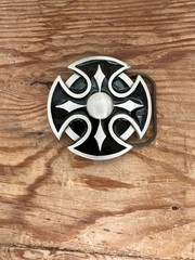 Belt Buckle Fine Pewter Vintage Great American Products 2000 Celtic Shield Cross