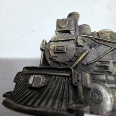 Vtg Steam Train Mens Belt Buckle 165 Great American Belt Co Chicago Brass 1980s
