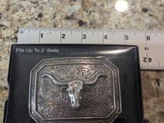 Ariat 4&Prime; Belt Buckle Longhorn A37008 Silver Metal