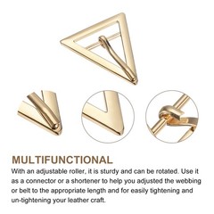 4Pcs 1.06&Prime; Single Prong Belt Buckle Triangle Center Bar Buckles for Belt Gold