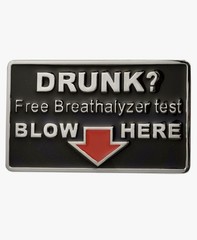 Drunk Free Breathalyzer Test Blow Here Belt Buckle Vintage Novelty Gift