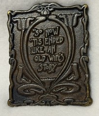 Bergamot Brass Works Bronze Embossed Quote Frame Belt Buckle J-120 Fits 1.5&Prime;