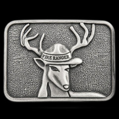FIRE RANGER DEER ELK FOREST WILD ANIMAL BELT BUCKLE BOUCLE DE CEINTURE