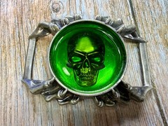 Alchemy Gothic Soul of Agrippa Skull Green Enameled Belt Buckle
