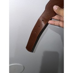 Burberry London Belt Sz L 37&Prime; Light Brown Smooth Leather Brass Buckle USA High