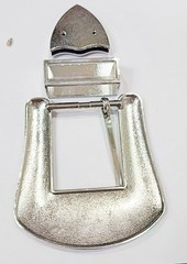 Engraved western 3 piece buckle set men & women in line design initial 38mm