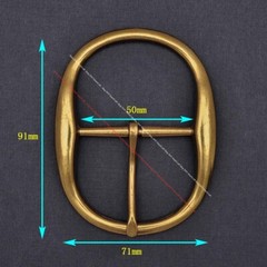 MEN HUGE LONG BRASS PLATED CENTER BAR LEATHERCRAFT BELT BUCKLE REPLACEMENT 50MM