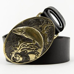 Belt buckle Trout, fisherman Salmoninae brass buckle, fisherman gift, anglers