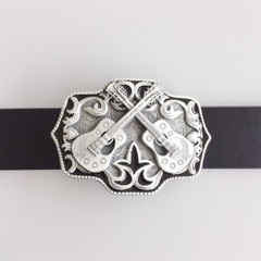 Men Belt Buckle Western Rope Cross Guitar Music Belt Buckle also Stock in US