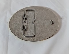 Eagle Belt Buckle Oval W/ Gold & Silver Tones Diamond Rhinestone Accent