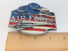 US Air Force USA Flag Jets Enameled Metal Belt Buckle New
