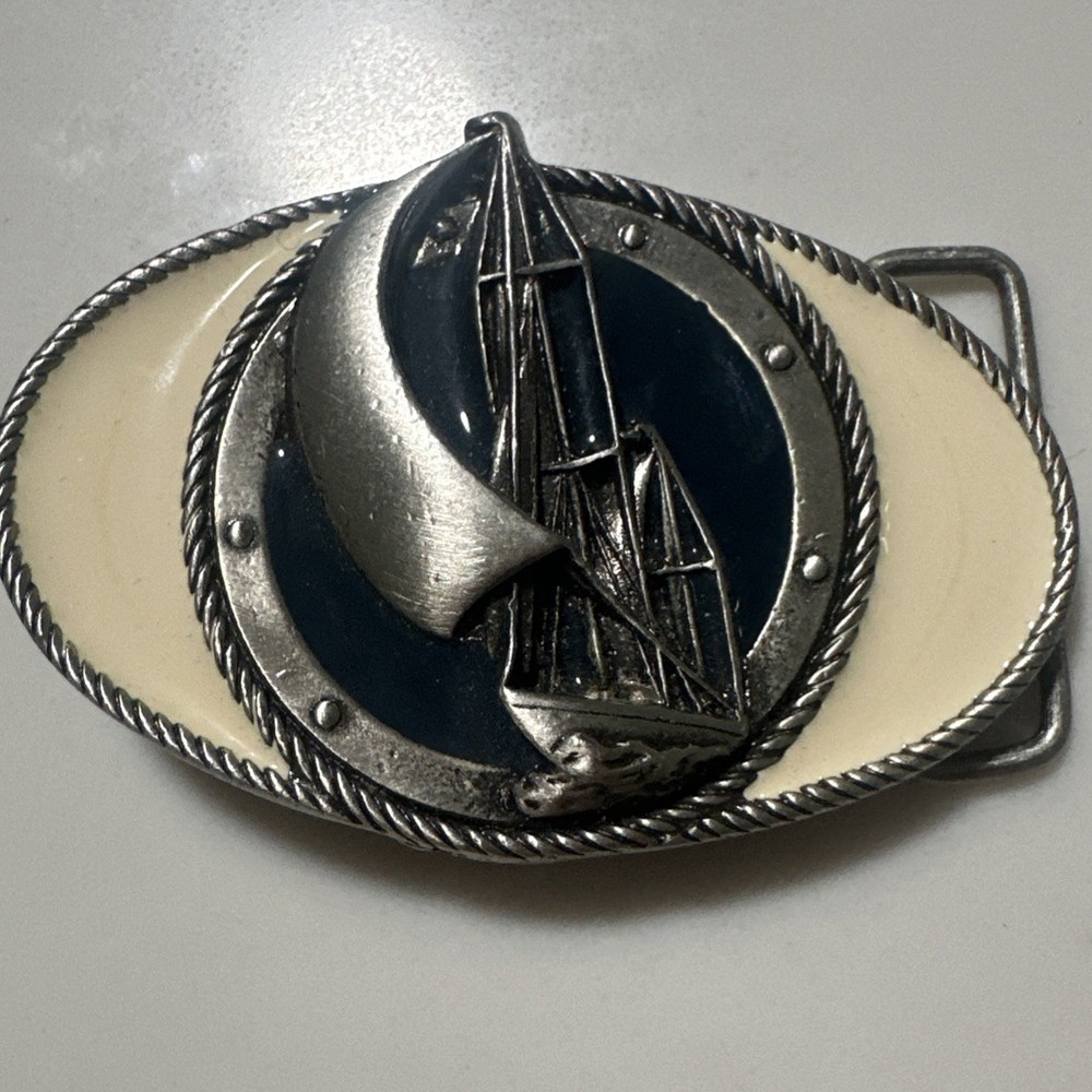 Sailing Ship Yacht Race Belt Buckle