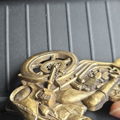 Men&rsquo;s Gold Tone Dog Motorcycle Rider Metal Belt Buckle Antique Finish 1.5in