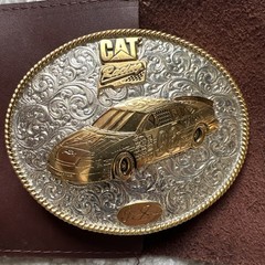 Caterpillar CAT Equipment Gold Silver Plate Belt Buckle NASCAR 96 David Green