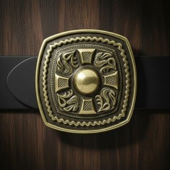 Cross Coat of Arms Belt Buckle with Cross, Medieval, Knight Style, Antique Brass