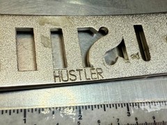 HUSTLER Block Letter Word Statement Cutout Silver Color WIDE Belt Buckle
