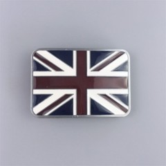 Vintage Style Enamel UK Union Jack Flag Rectangle Belt Buckle