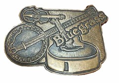 Vintage Brass Copper Tone Bluegrass Guitar Banjo Fiddle Belt Buckle A1