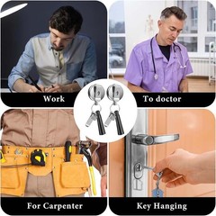 Metal Retractable Reel Pen Holder, Sturdy Clip fits Office & Industrial Work