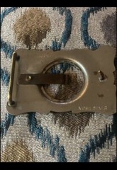 Vintage Rock Mount Denver Colorado Nickel Silver Belt Buckle Blank Stones Coins