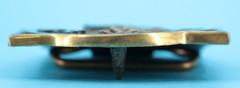 VTG 80s Kansas Wheat Farmer Commemorative Brass Belt Buckle Combine Horses