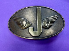 Monogram Flying Letter J Aviator Wings Taiwan Made Belt Buckle