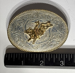 Justin Silver Mexico Bull Rider Belt Buckle