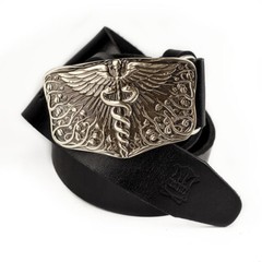 Medical german silver belt buckle Caduceus, Physician Medical Corps belt buckle